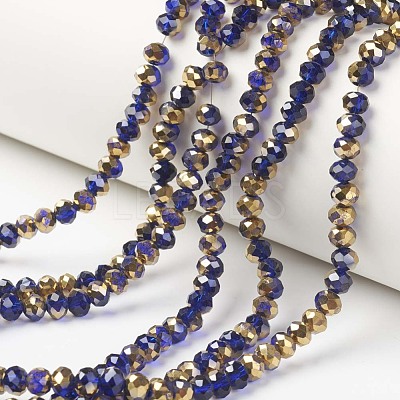 Electroplate Transparent Glass Beads Strands EGLA-A034-T4mm-O05-1