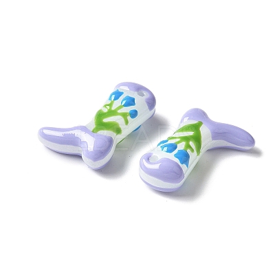 Painted Glass Beads Enamel Beads X1-BLOW-D300-01E-1