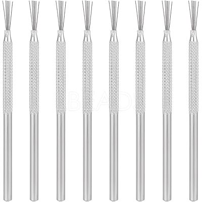 8Pcs Stainless Steel Clay Pottery Sculpture Feather Wire Texture Tool DIY-UN0003-25-1