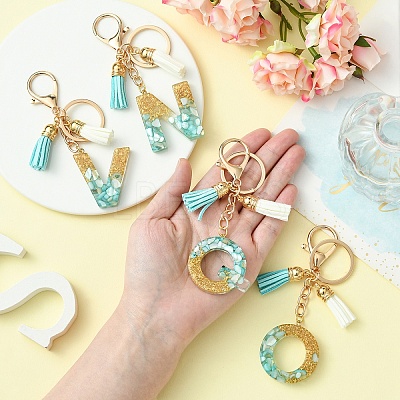 Transparent Epoxy Resin Pendant Keychains KEYC-FS00022-15-1