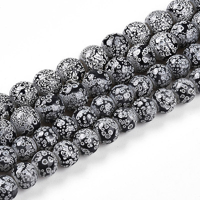 Transparent Baking Paint Glass Beads Strands DGLA-N009-10mm-10-1