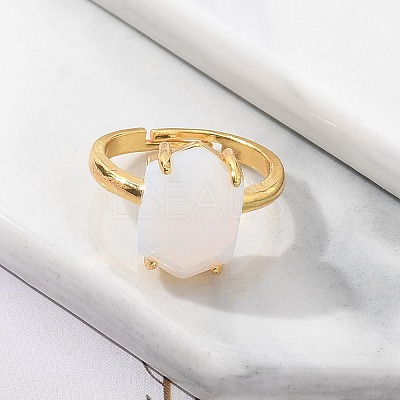 Hexagon Opalite Finger Rings RJEW-B113-02G-03-1