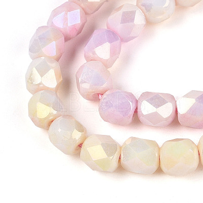 Anti-Tarnish Electroplate Glass Beads Strands GLAA-N057-6mm-07-1