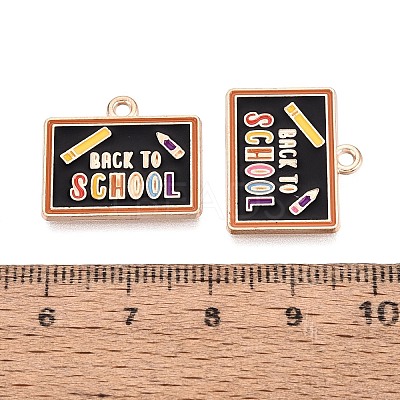 Back to School Alloy Enamel Pendants ENAM-Q004-01KCG-03-1