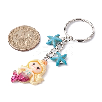 Mermaid Opaque Resin Pendant Keychain X1-KEYC-JKC00624-02-1