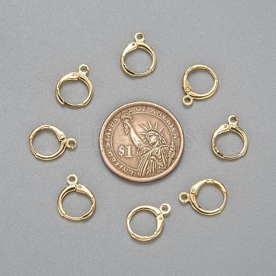 Brass Huggie Hoop Earring Findings X-KK-L179-04G-A-1