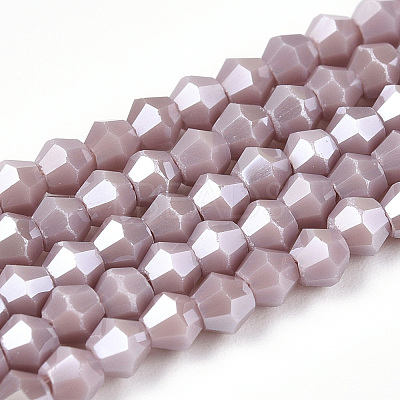 Opaque Solid Color Electroplate Glass Beads Strands LS-EGLA-A039-P2mm-A13-1