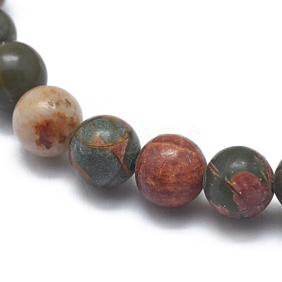 Natural Polychrome Jasper/Picasso Stone/Picasso Jasper Bead Stretch Bracelets BJEW-K212-C-001-1