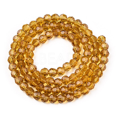 Transparent Glass Bead Strands GLAA-R166-4mm-01H-1