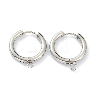 Tarnish Resistant 201 Stainless Steel Huggie Hoop Earring Findings STAS-P283-01G-P-1