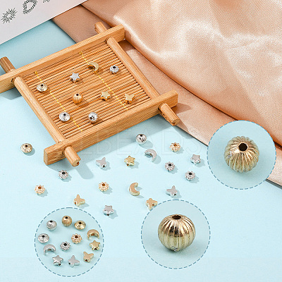 1200Pcs 6 Styles CCB Plastic Spacer Beads CCB-PA0001-09-1