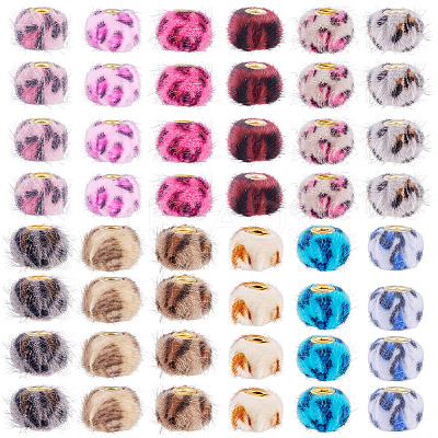 100Pcs Flocking Rondelle Beads FIND-TA0006-80-1
