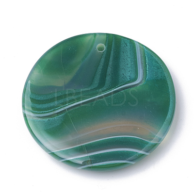 Dyed Natural Striped Agate/Banded Agate Pendants G-S280-02-1