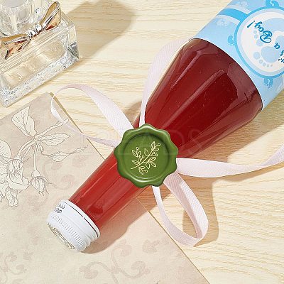 Brass Wax Seal Stamps with Wood Handle AJEW-WH0412-0106-1