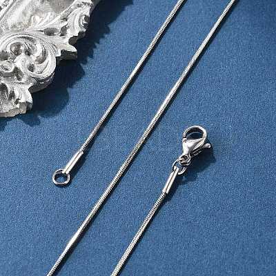 Non-Tarnish 304 Stainless Steel Snake Chains Necklaces X-STAS-F094-24P-1