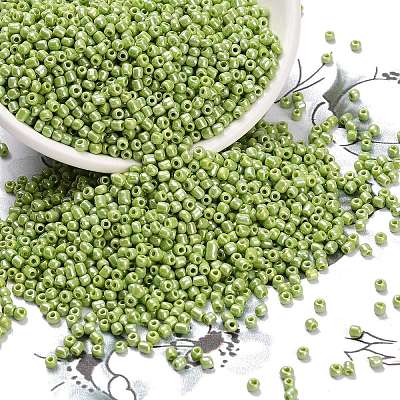 DIY Craft Beads 12/0 Opaque Colors Lustered Round Glass Seed Beads X-SEED-A012-2mm-124-1