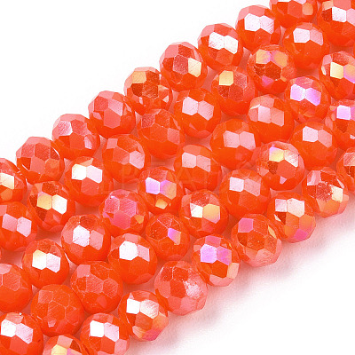 Electroplate Glass Beads Strands EGLA-A034-P1mm-B23-1