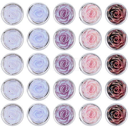 50Pcs 5 Colors Opaque Acrylic Beads MACR-SC0002-51-1