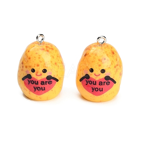 Opaque Resin with Alloy Pendants RE-CBA08CD-07B-1