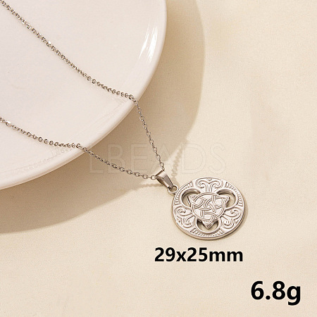 Stainless Steel Trinity Knot Pendant Necklaces NZ8633-11-1