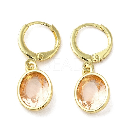 Real 18K Gold Plated Brass Dangle Leverback Earrings EJEW-L268-001G-02-1
