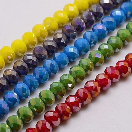 Electroplate Glass Beads Strands GLAA-F001-3x2mm-MAB-1