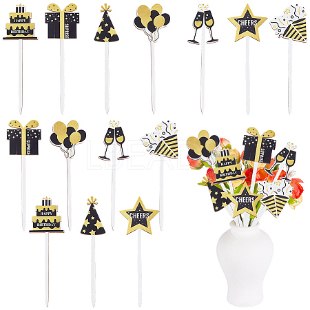 14Pcs Wooden Picks for Vase Decorations AJEW-SP0004-71D-1