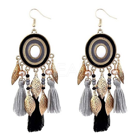 Alloy Oval Chandelier Earrings FS-WGD7741-03-1