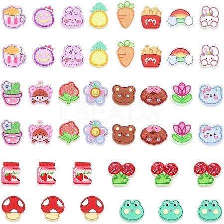 CHGCRAFT 80Pcs 20 Style Printed Acrylic Cabochons OACR-CA0001-19-1