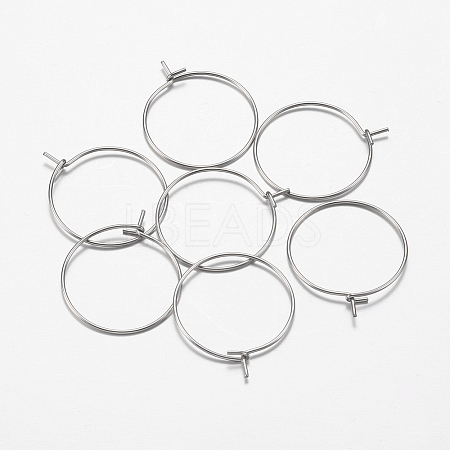 316 Surgical Stainless Steel Hoop Earrings Findings STAS-I097-050E-1