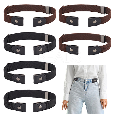 Fingerinspire 6Pcs 2 Colors Canvas Elastic Invisible Belt with Alloy Buckles AJEW-FG0003-99-1