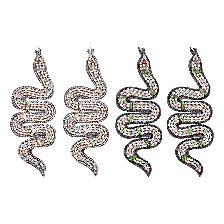 WADORN 2Pcs 2 Colors Snake Shape Appliques DIY-WR0002-52-1