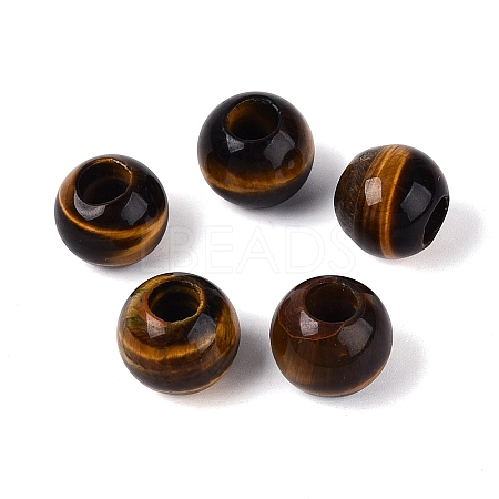 Natural Tiger Eye European Beads G-Q602-09A-05-1
