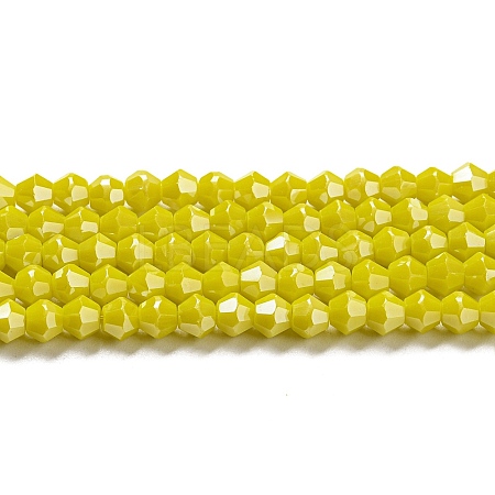 Opaque Solid Color Electroplate Glass Beads Strands GLAA-F029-P4mm-C05-1
