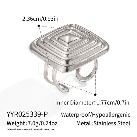 Women's 304 Stainless Steel Cuff Rings VM3075-4-1