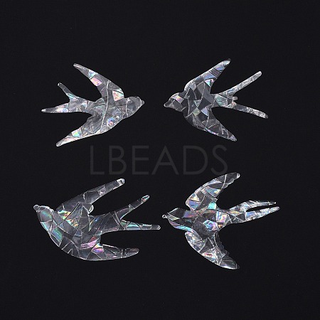 Swallow Shape Waterproof PVC Laser Adhesive Stickers DIY-WH0256-002-1