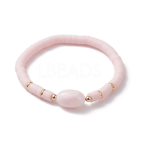 Polymer Clay Heishi Surfer Stretch Bracelet BJEW-JB10153-01-1