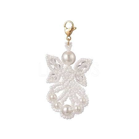 Angel Glass Pendants Decorations HJEW-MZ00006-01-1