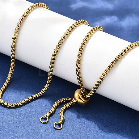 Ion Plating(IP) Adjustable 304 Stainless Steel Slider Necklaces NJEW-L156-002B-G-1