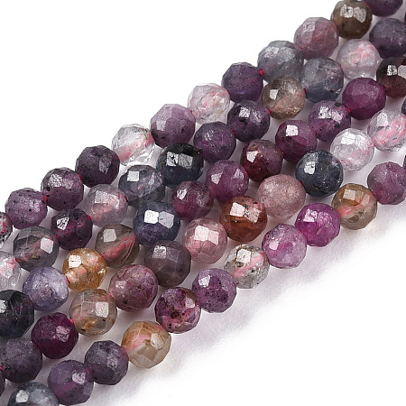 Natural Red Corundum/Ruby and Sapphire Beads Strands X-G-S361-2.5mm-013-1