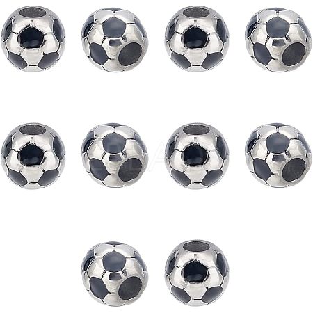 10Pcs 304 Stainless Steel Enamel European Beads STAS-UN0040-13-1