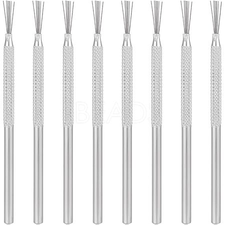 8Pcs Stainless Steel Clay Pottery Sculpture Feather Wire Texture Tool DIY-UN0003-25-1