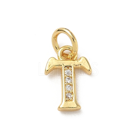 Brass Micro Pave Cubic Zirconia Charms KK-I382-03G-T-1