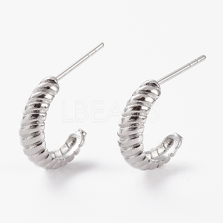 (Jewelry Parties Factory Sale)Brass Half Hoop Earrings EJEW-C502-03P-1