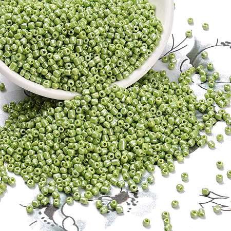 DIY Craft Beads 12/0 Opaque Colors Lustered Round Glass Seed Beads X-SEED-A012-2mm-124-1