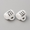 Cup with Word Ggood Vibes Only Silicone Beads SIL-WH0006-18B-2