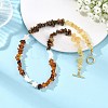 Natural Amber & Tiger Eye & Heated Citrine Chip Beaded Necklaces NJEW-JN06680-1