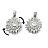 Brass Micro Pave Cubic Zirconia Rotatable Pendants KK-A287-11C-P-1