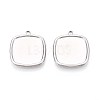 304 Stainless Steel Pendant Cabochon Settings STAS-T067-14P-1
