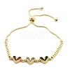 Brass Micro Pave Cubic Zirconia Slider Bracelets BJEW-S163-01B-G-4